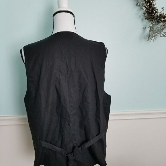 Winter Snowman Deer Scence Black Vest Size Large Holiday‎ - Picture 6 of 8